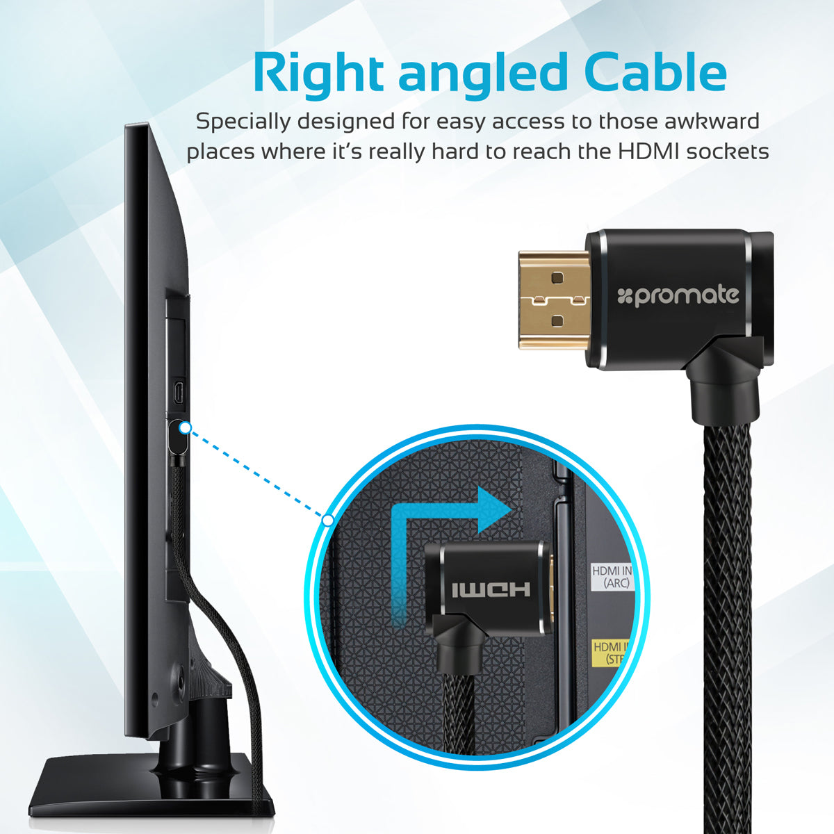 Promate proLink4K1 Right Angle 4K HDMI Cable