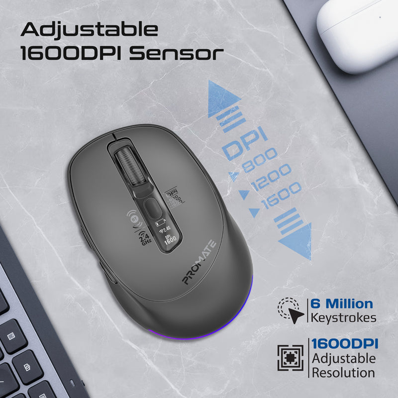 Promate Blix 3M Silent Click Wireless Mouse