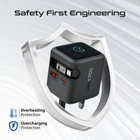 Promate Cubix R70 70W GaN Retractable Charger