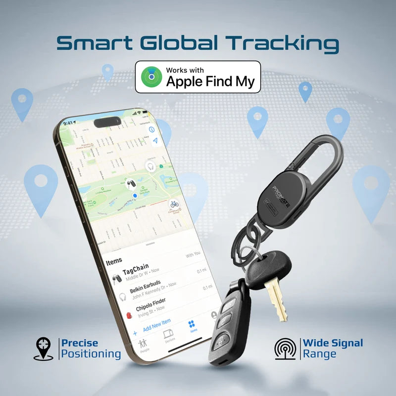 Promate TagChain Smart Carabiner Keychain Tracker
