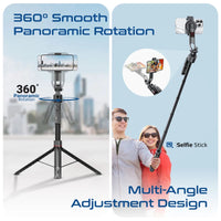 Promate TriPop-Ai+ AI Face Tracking Selfie Stick & Smart Tripod