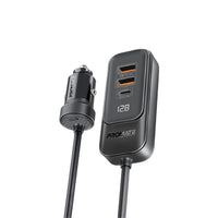Promate GearHub-120W 120W 4-Port Car Charger with Backseat Charging Hub