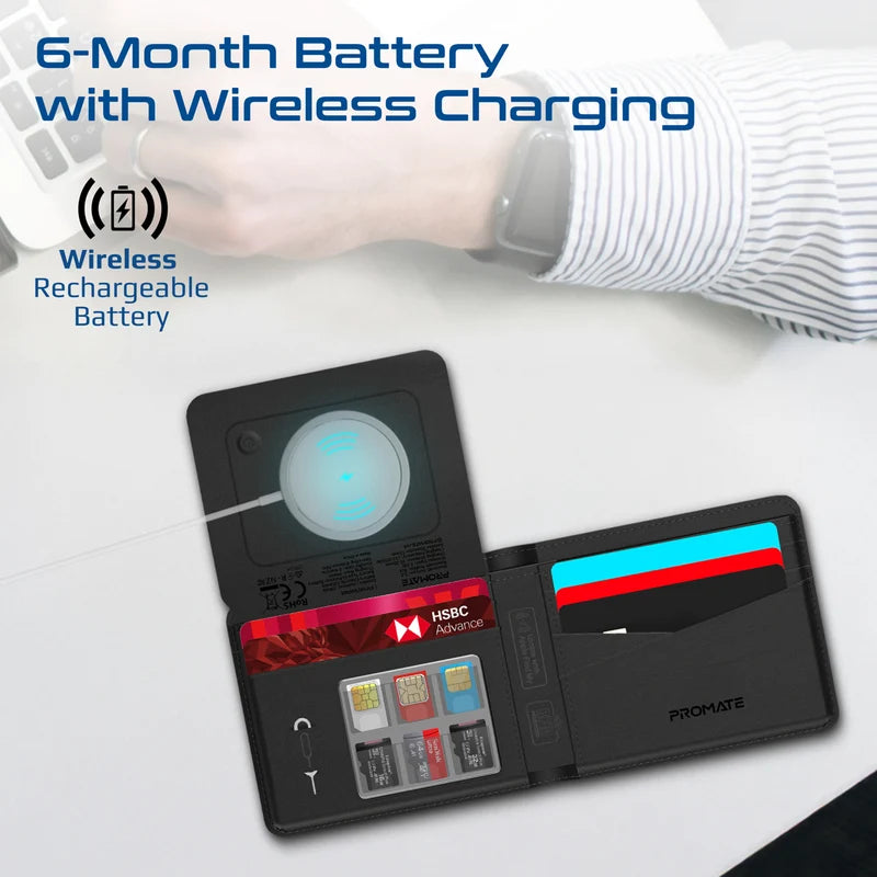 Promate ProWallet RFID Wallet with Smart Tracking