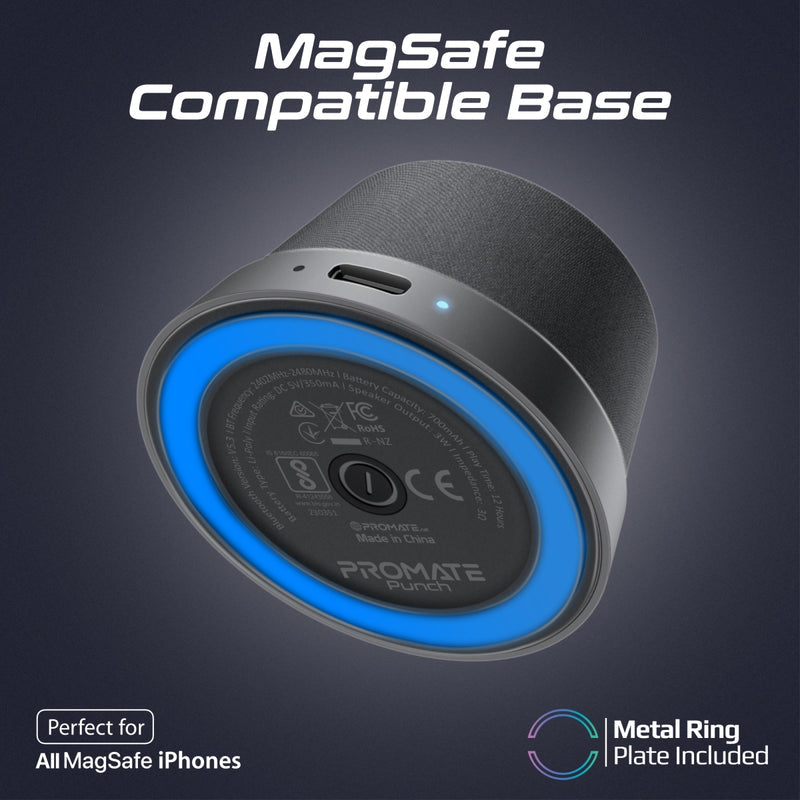 Promate Punch Mini Bluetooth Speaker MagSafe