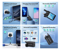 RAVPower RP-PC171 45W Dual-Port PD Wall Charger