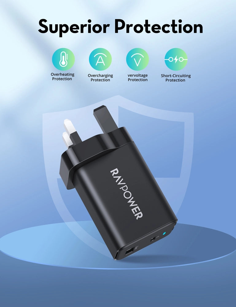 RAVPower RP-PC171 45W Dual-Port PD Wall Charger