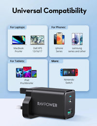 RAVPower RP-PC171 45W Dual-Port PD Wall Charger