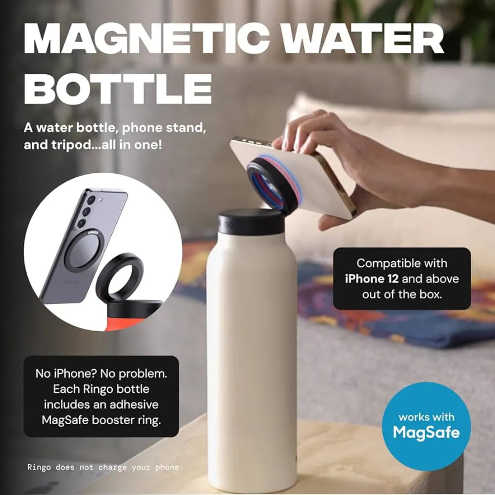 Ringo MagSafe Water Bottle with Magnetic Booster Ring