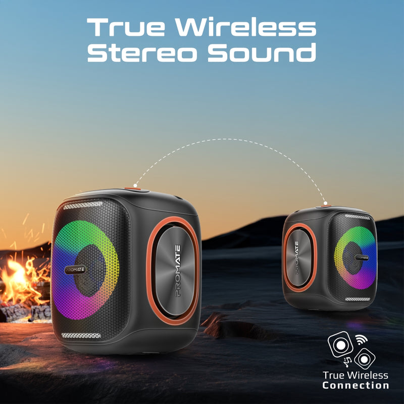 Promate Strike 40 40W True Wireless RGB Speaker