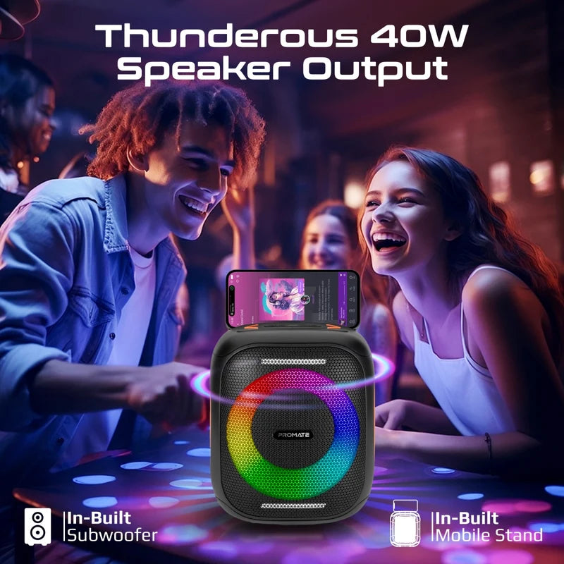Promate Strike 40 40W True Wireless RGB Speaker
