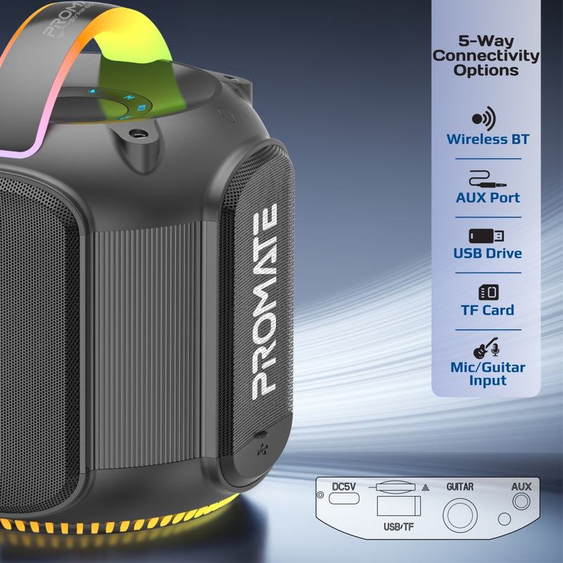 Promate Strike 80 80W True Wireless RGB Speaker