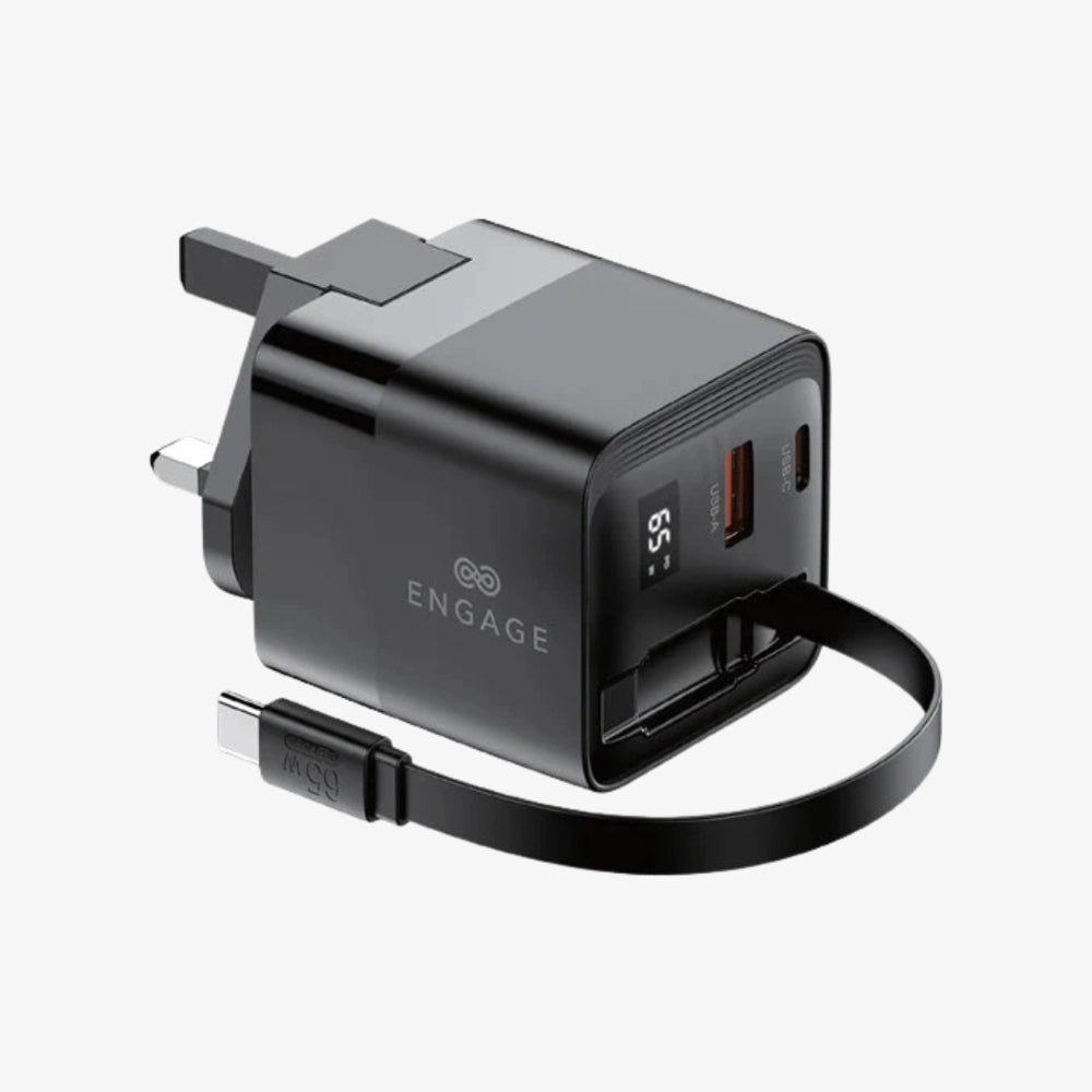 Engage Dual Port 65W GaN Charger with USB-C Cable