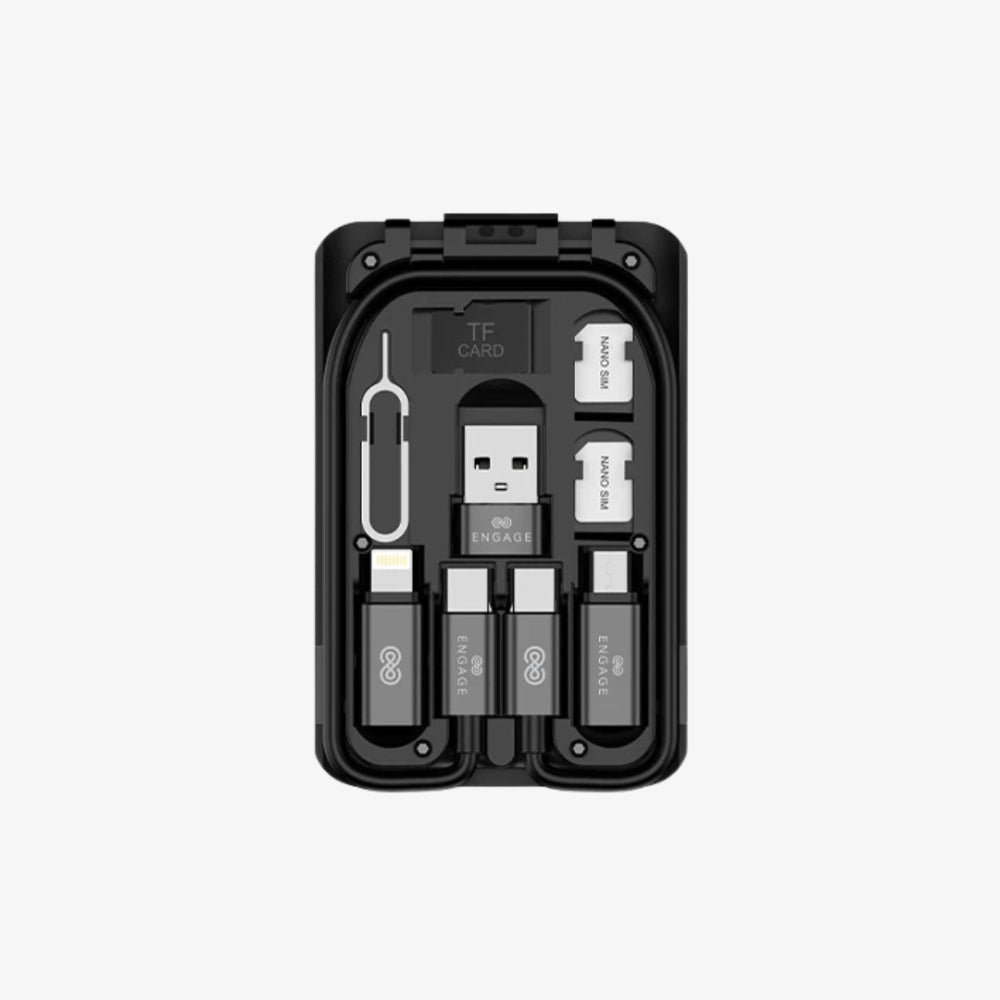 Engage 6-in-1 Multi-Functional USB Cables Box with SIM Card Accessories