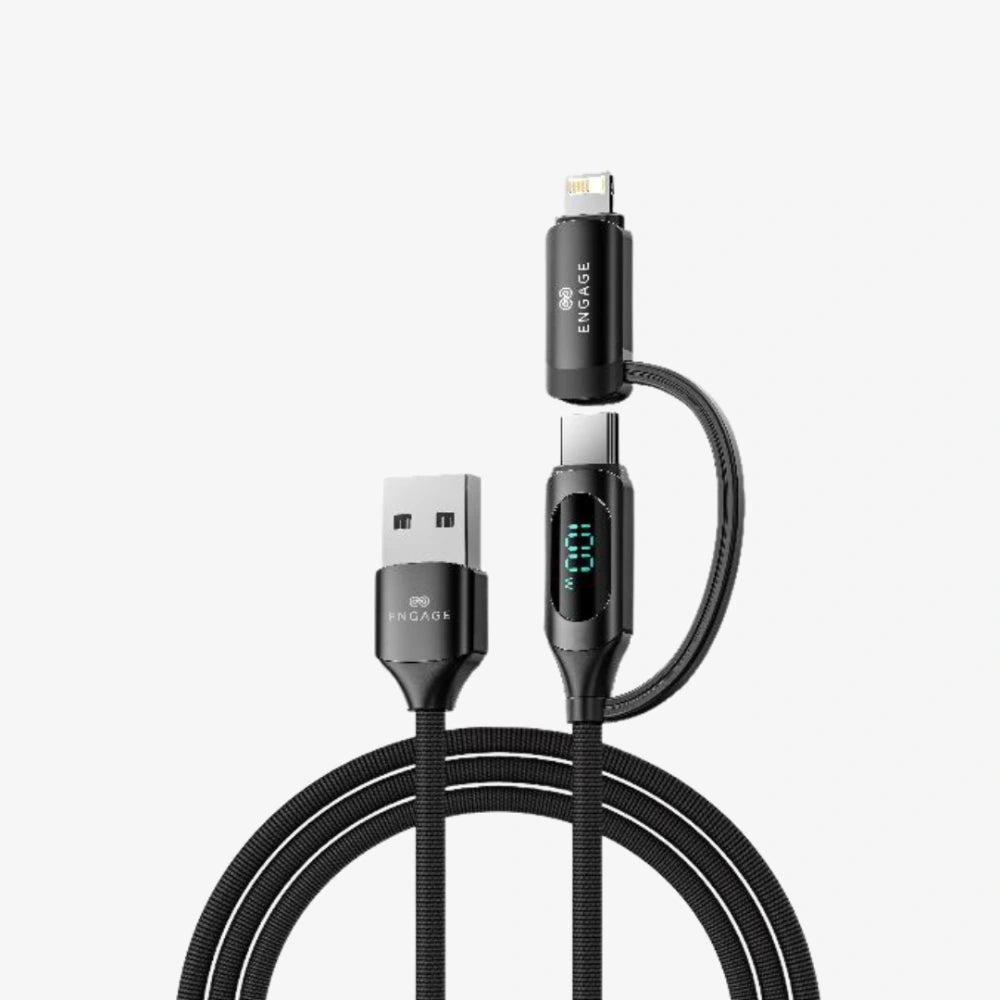 Engage Digital Display Cable USB-A to USB-C with Lightning Adapter 1M – 65W