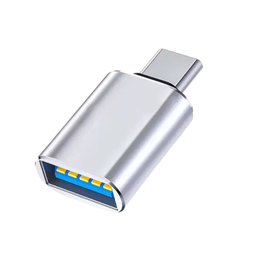 Porodo MiniLink Transparent OTG Adapter USB-A to USB-C Grey