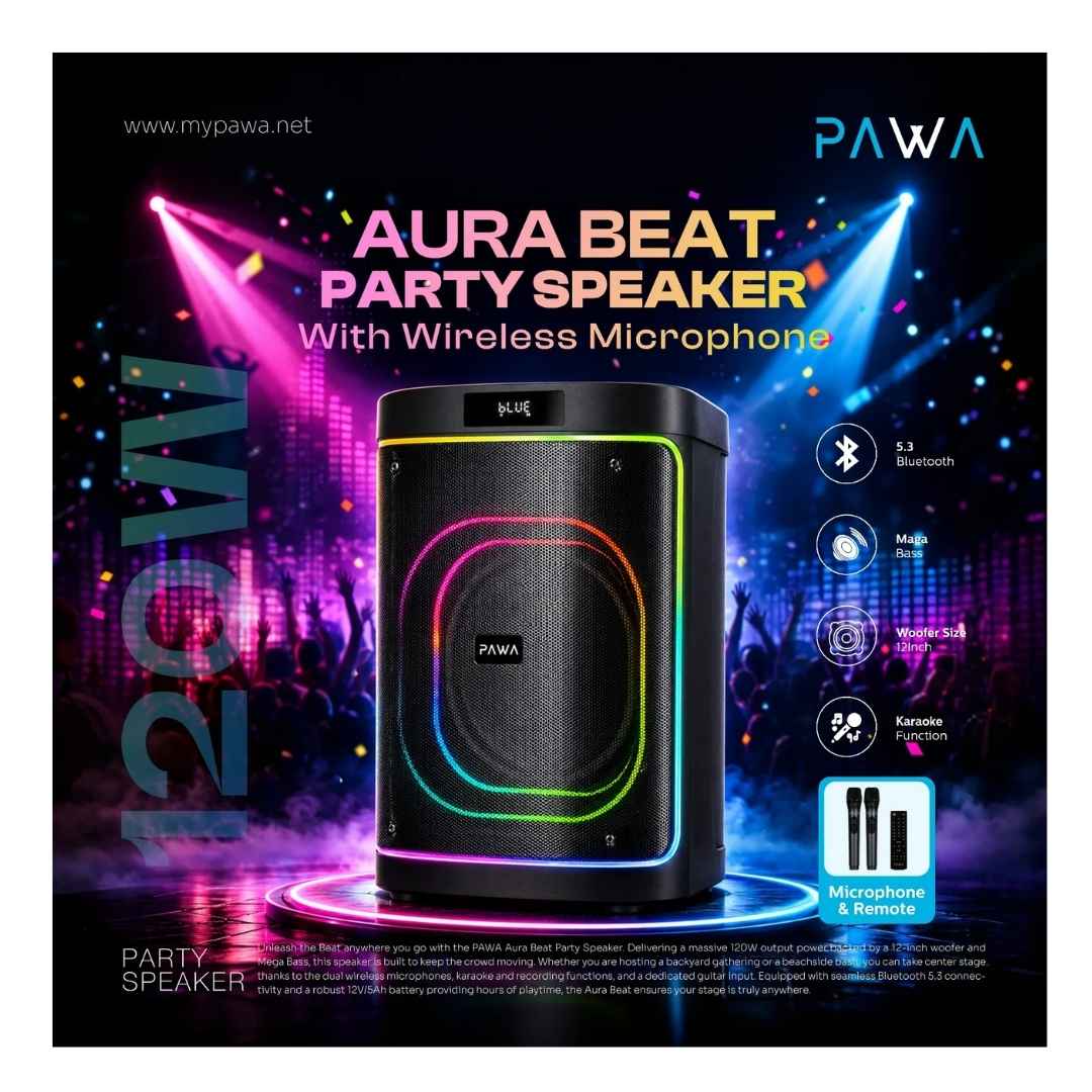 Pawa AuraBeat Party Speaker Black