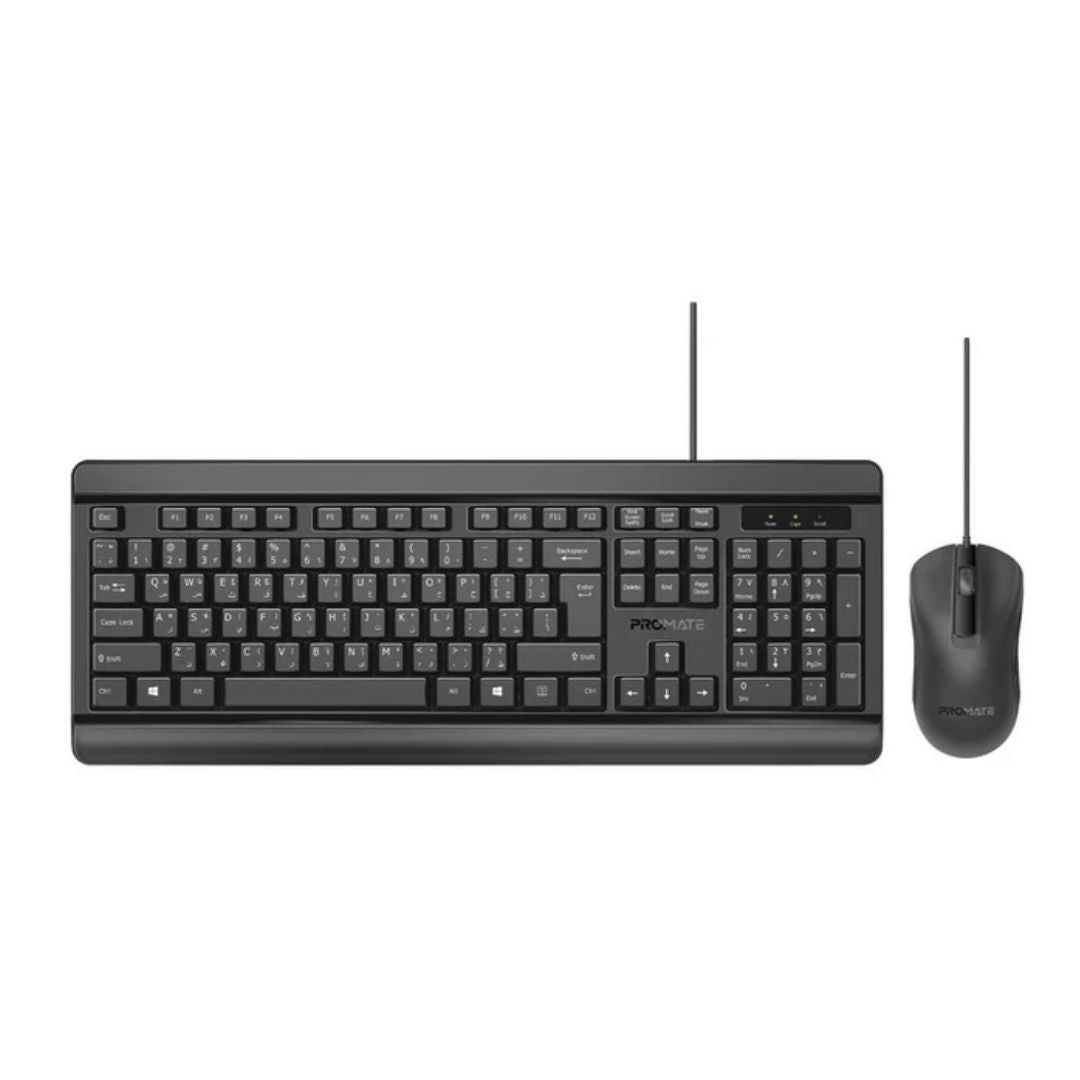 Promate Combo CM6 Wired Keyboard and Mouse Set