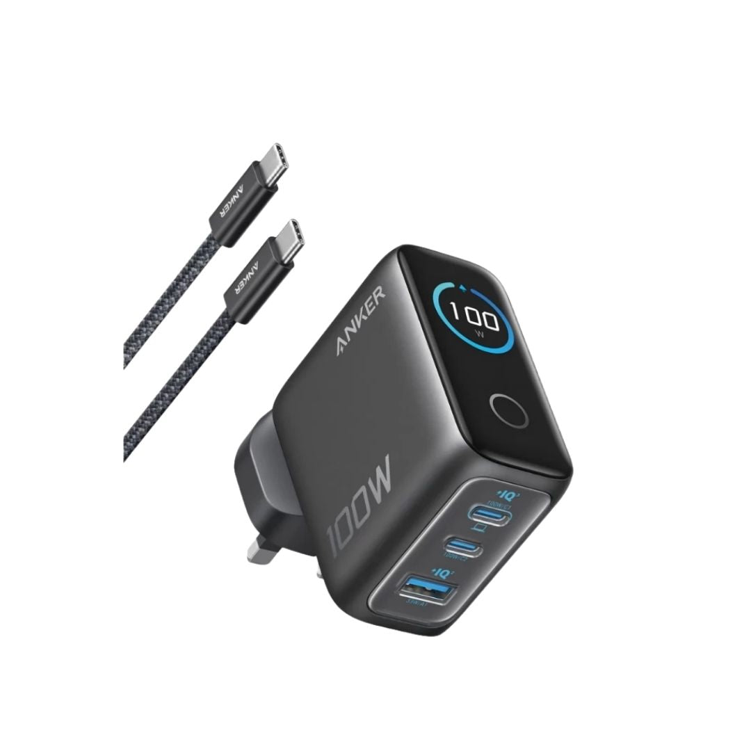 Anker B1218 100W 3-Port Wall Charger with Smart Display