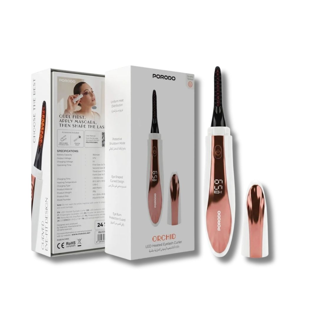 Porodo Lifestyle Orchid Rechargeable Heated Eyelash Curler