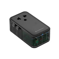 Powerology Marco Polo Ultra-Slim GaN III Travel Adapter — 45W 4-Port Black