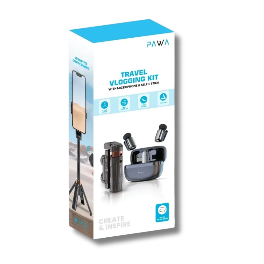Pawa PW-SLST6015 Travel Vlogging Kit with Microphone & Selfie Stick