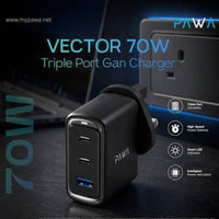 Pawa Vector 70W Triple Port GaN Charger