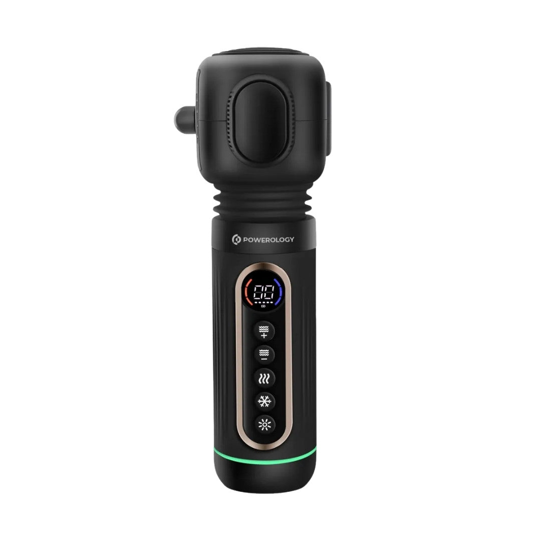 Powerology FLEXFORCE Cordless Electric Muscle Massager — Hot & Cold Therapy Black