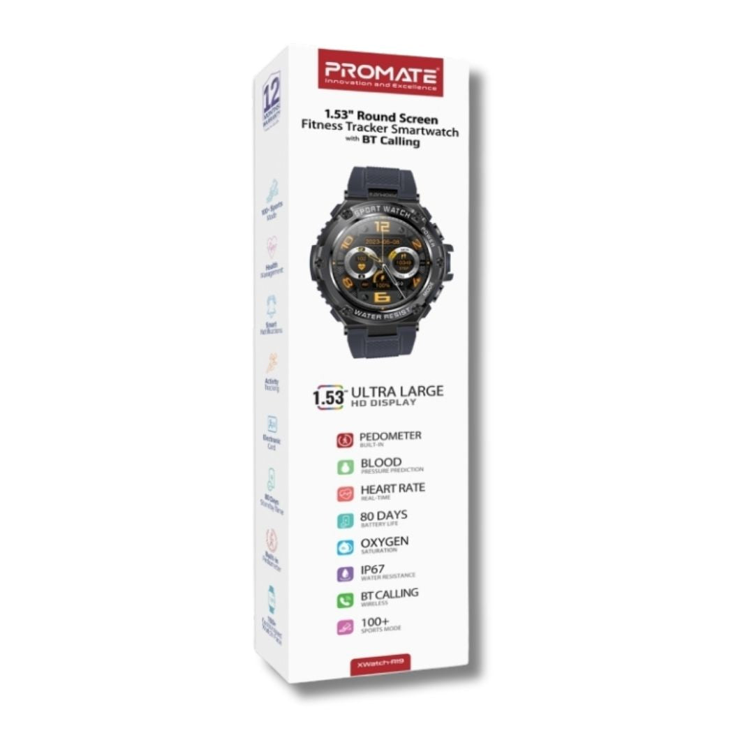 Promate XWatch-R19 Fitness Tracker Smartwatch with Bluetooth Calling