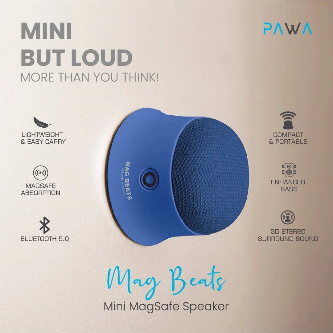 Pawa PW-BTSPKMG2-BL Magbeats Mini MagSafe Wireless Speaker
