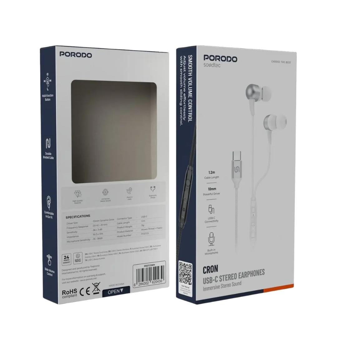 Porodo Soundtec CRON USB-C Stereo Earphones