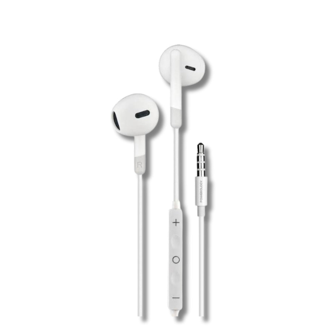 Powerology AUX 3.5mm Stereo Earphones — HD Sound Quality