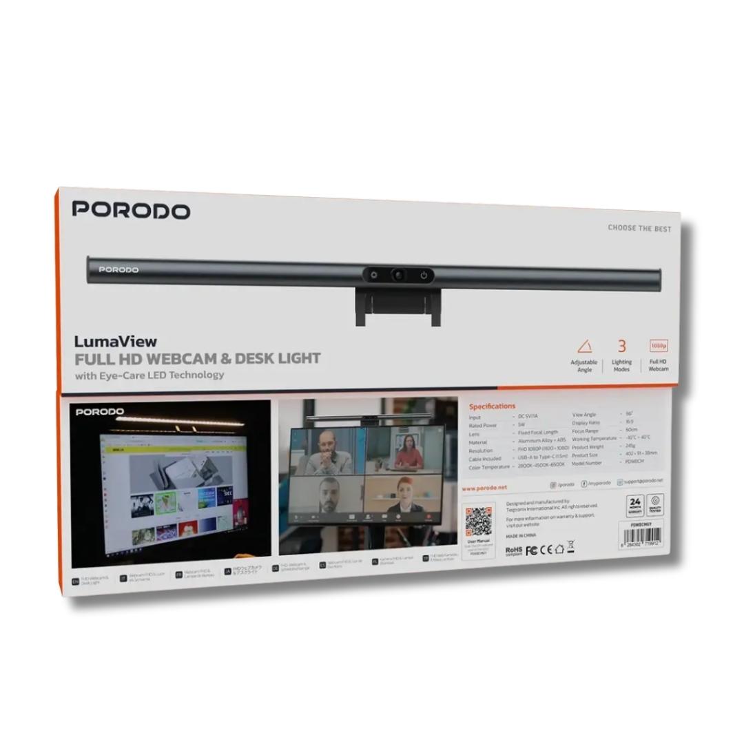 Porodo LumaView Full HD Webcam & Desk Light