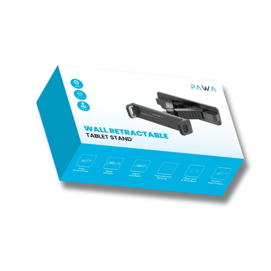 Pawa PW-CMTBMBK1-BK Wall Retractable Tablet Stand