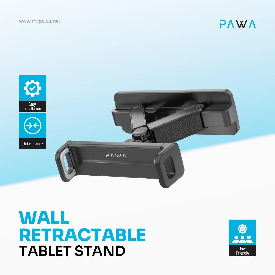 Pawa PW-CMTBMBK1-BK Wall Retractable Tablet Stand