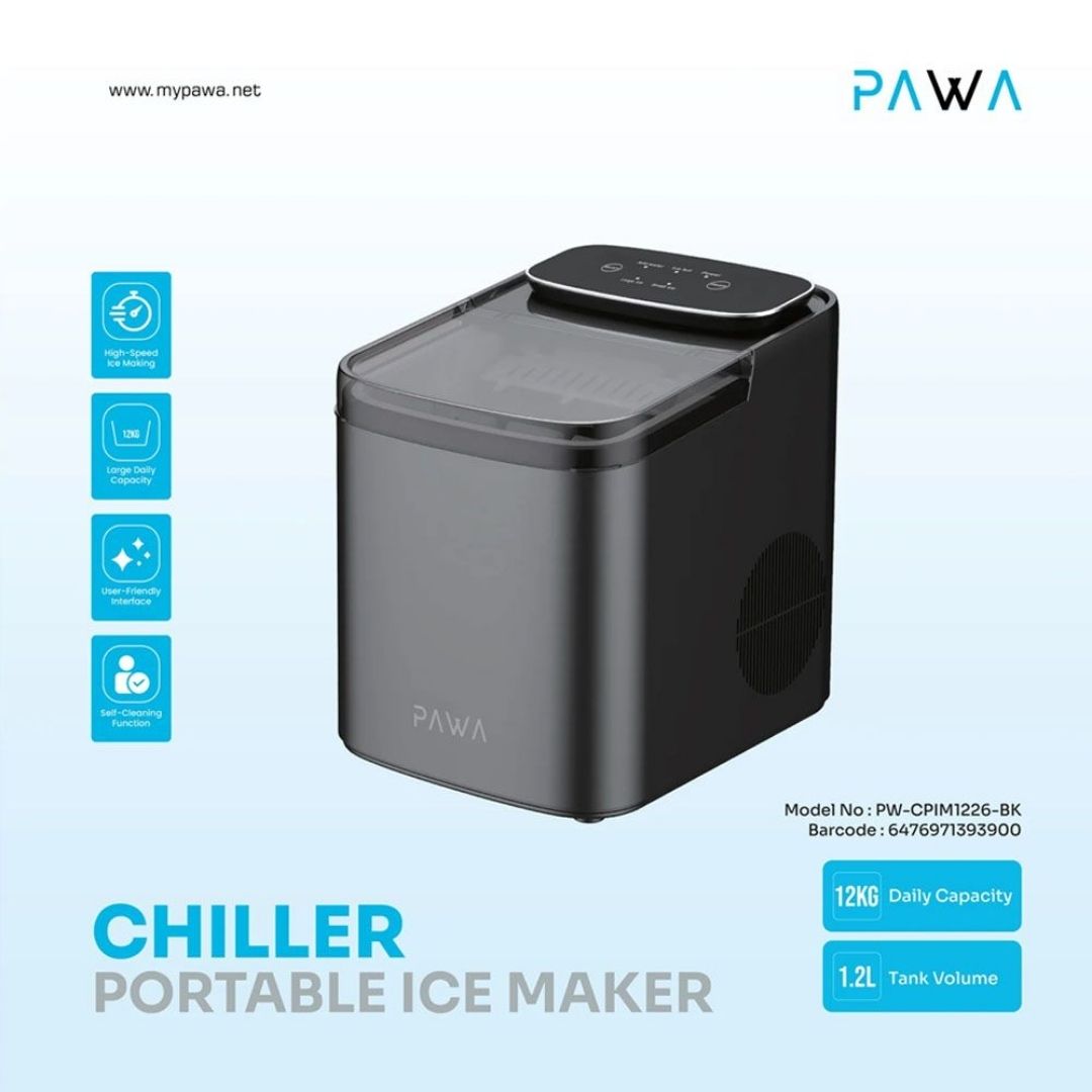 Pawa Chiller Portable Ice Maker 12KG Daily Capacity