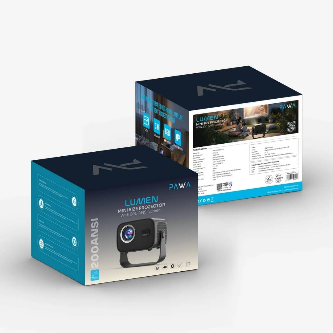 Pawa Lumen Mini Size Projector 200ANSI Lumens