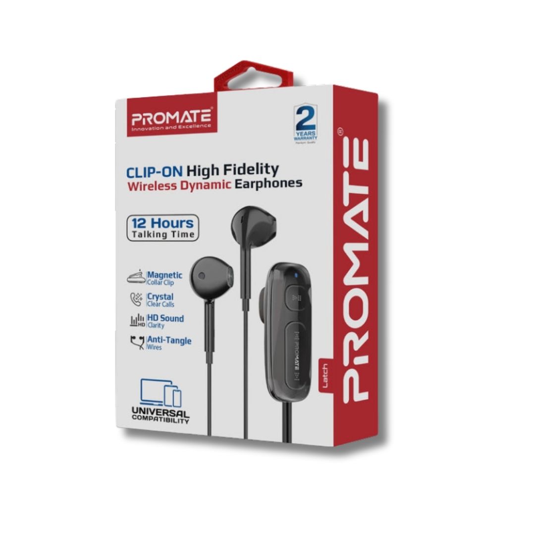 Promate Latch Clip-On Wireless Dynamic Earphones