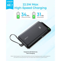 Anker Zolo 20K 22.5W Power Bank with Built-In USB-C Cable