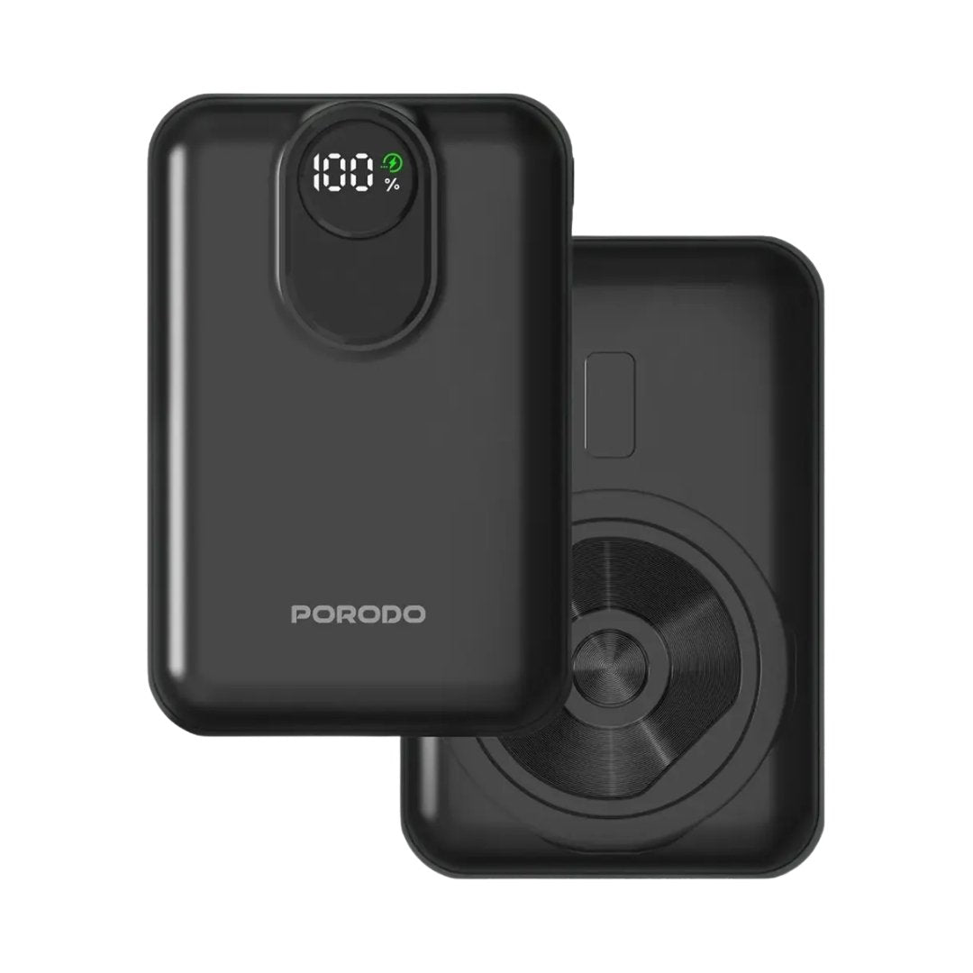 Porodo 20000mAh Power Bank with Built-in USB-C and Lightning Cables