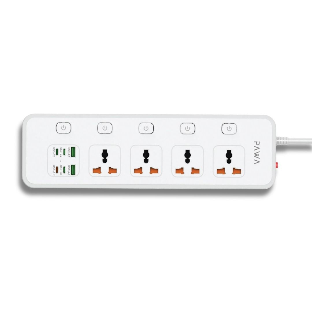 Pawa PW-PSTN654P-WH Universal Powerstrip 4AC 65W