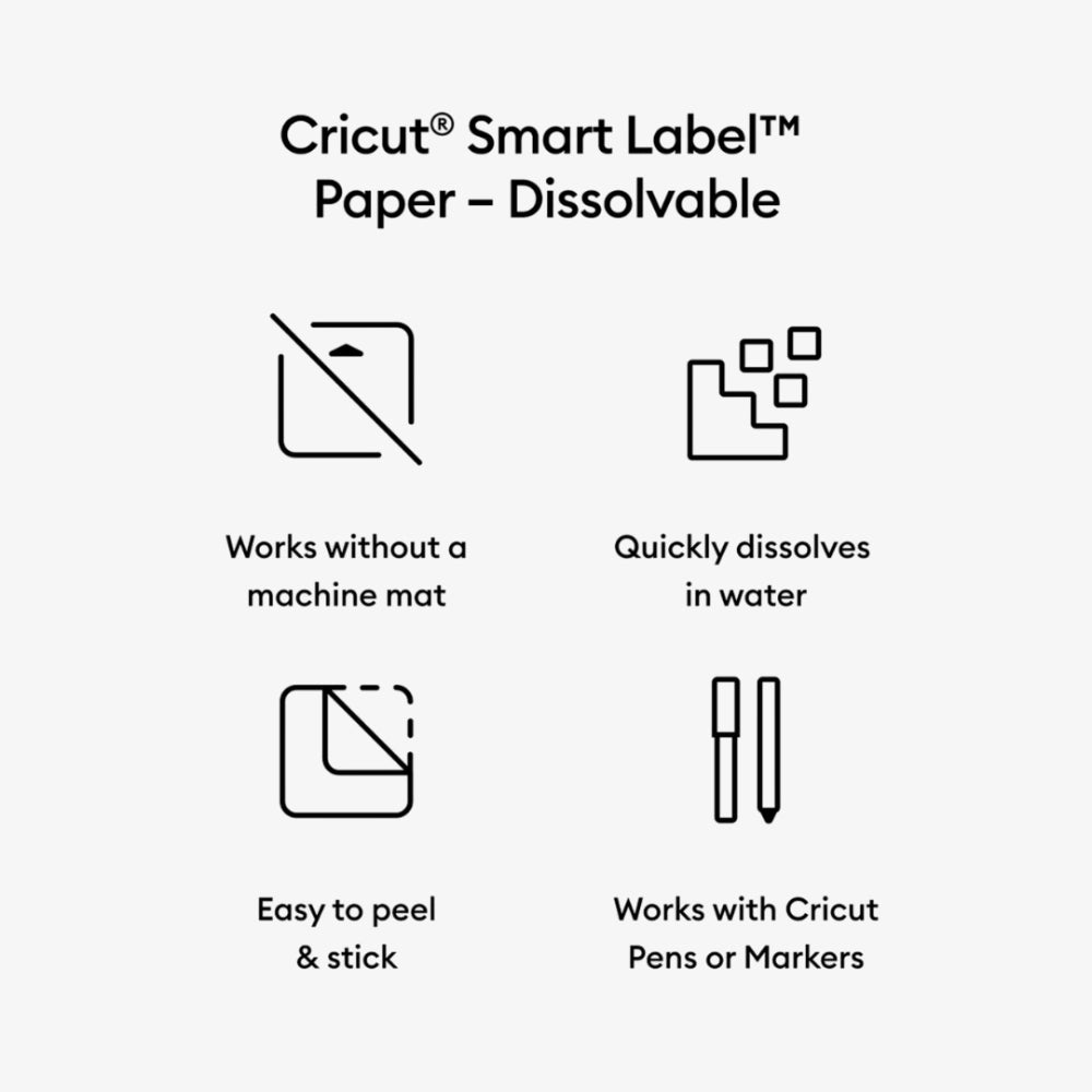 Cricut Smart Label™ Paper – Dissolvable, White