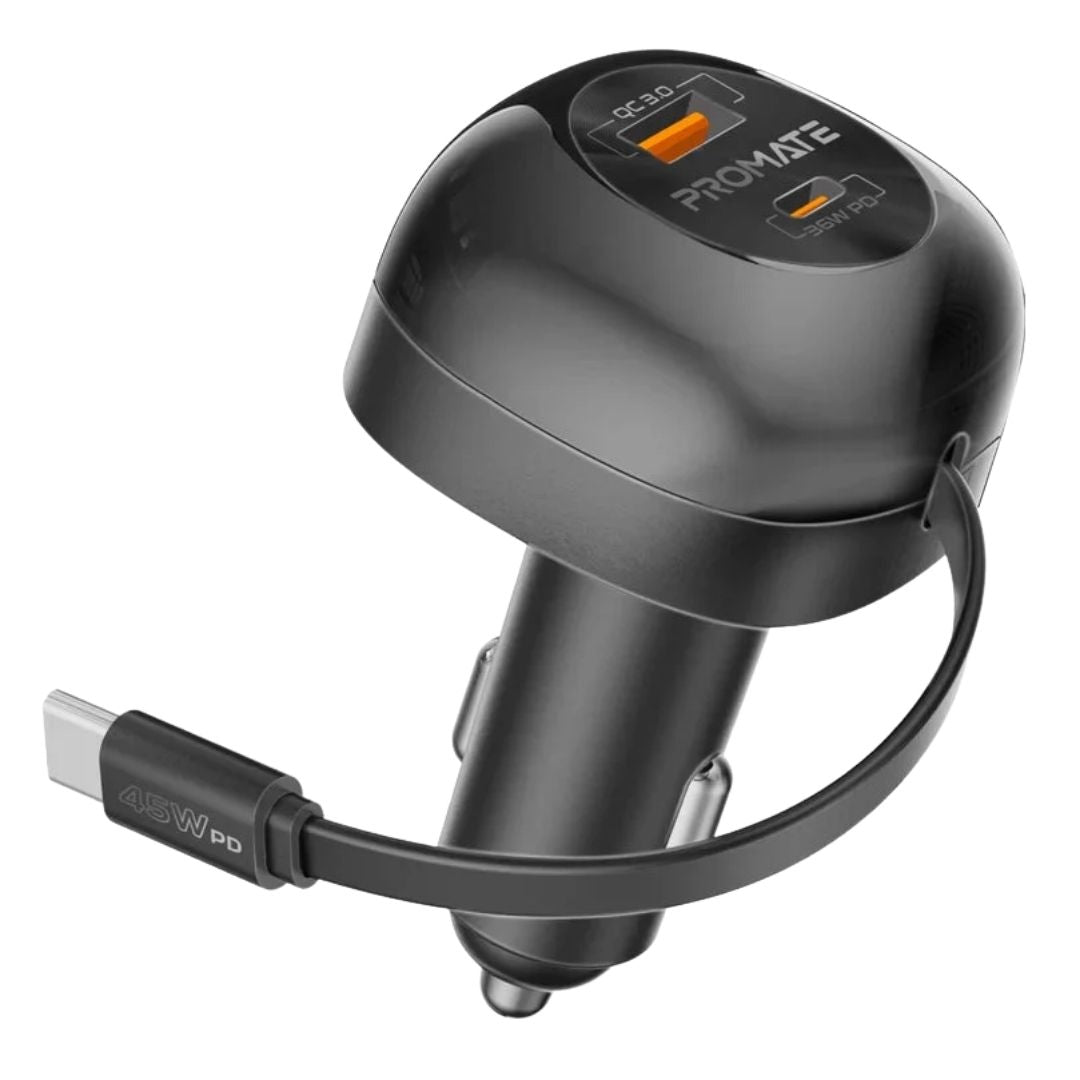 Promate PowerDrive-RC65 Retractable Cable Car Charger