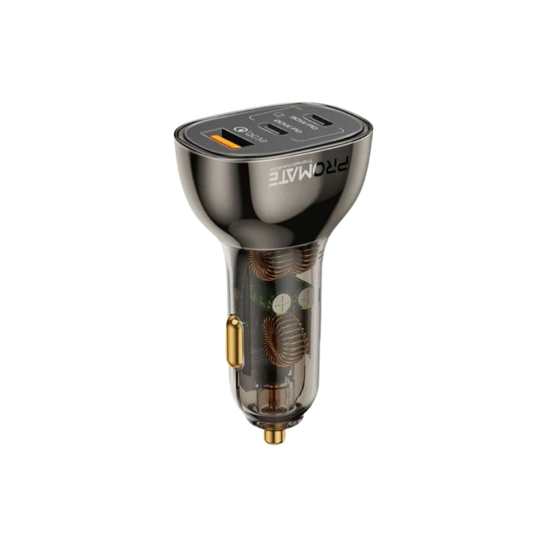 Promate TransDrive-80W Transparent Quick Charging Car Charger