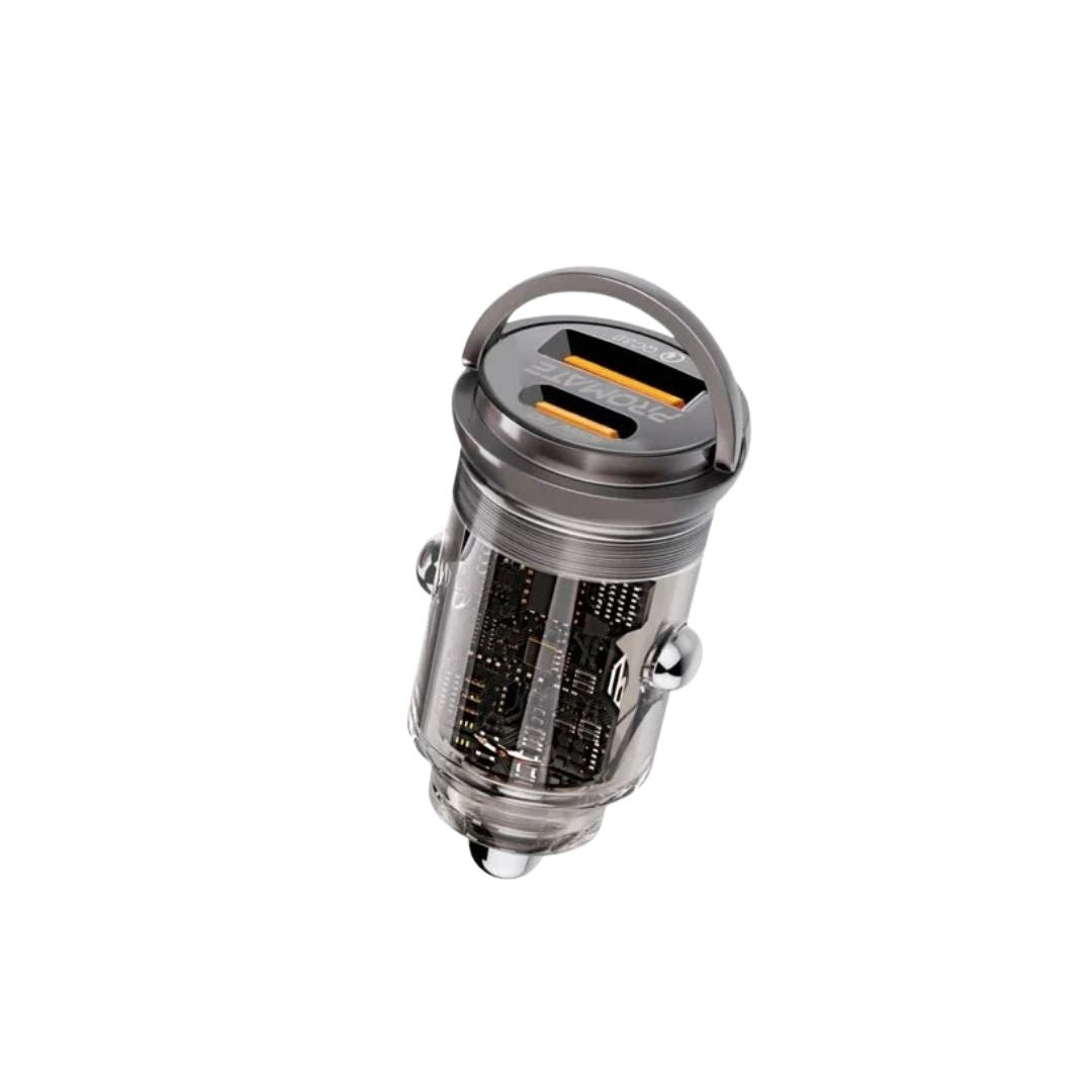 Promate TransDrive-65W Transparent Quick Charging Car Charger