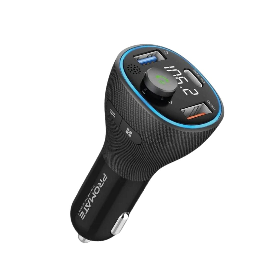 Promate PowerTune-38W FM Transmitter Car Charger