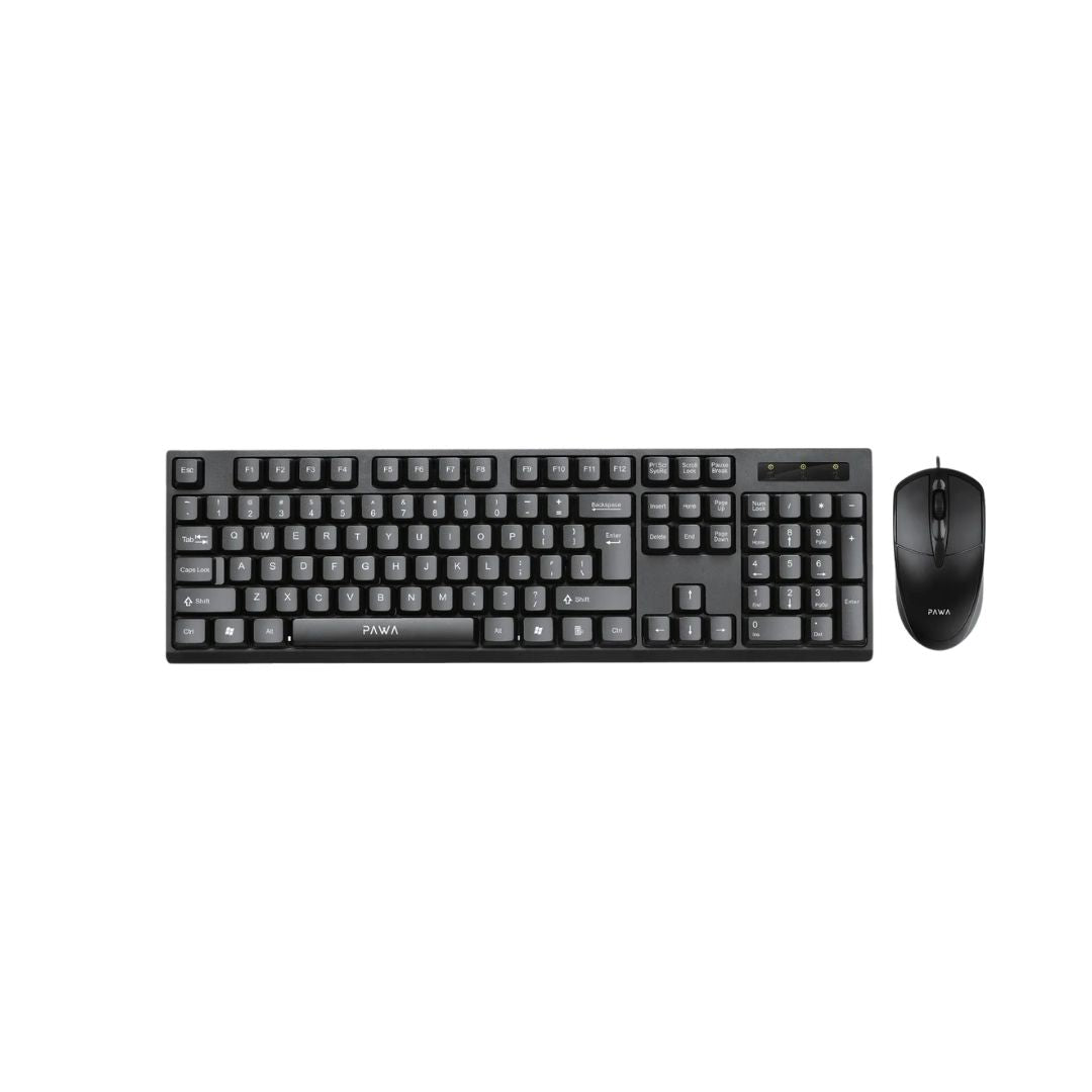 Pawa Wired Office Keyboard & Mouse Set Black