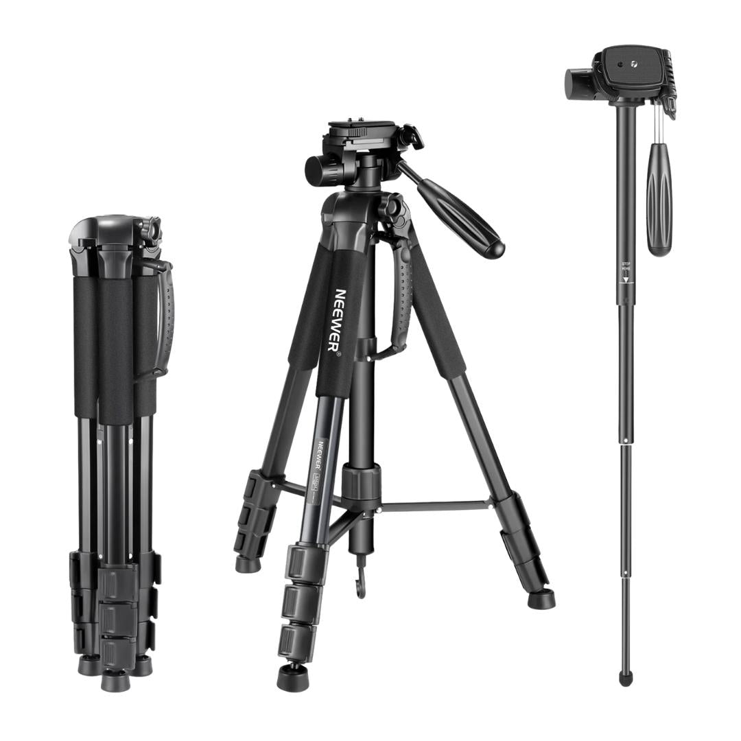Neewer Aluminum Alloy Camera Tripod Monopod with Pan Head