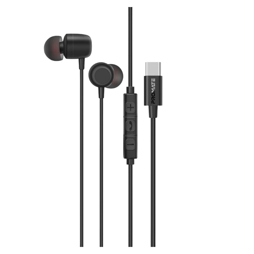 Promate Silken-ENC USB-C Wired Stereo Earphones