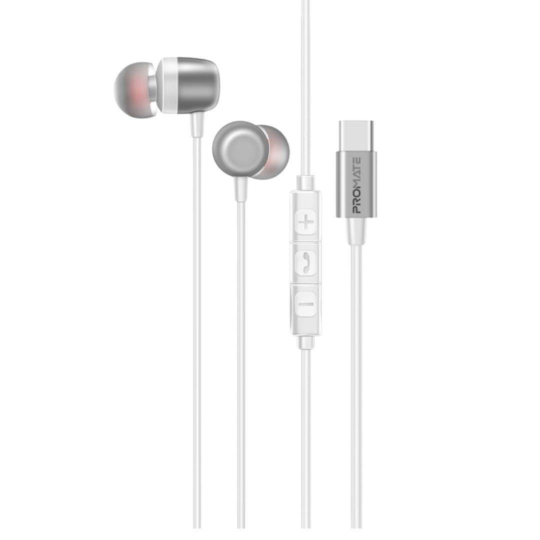 Promate Silken-ENC USB-C Wired Stereo Earphones