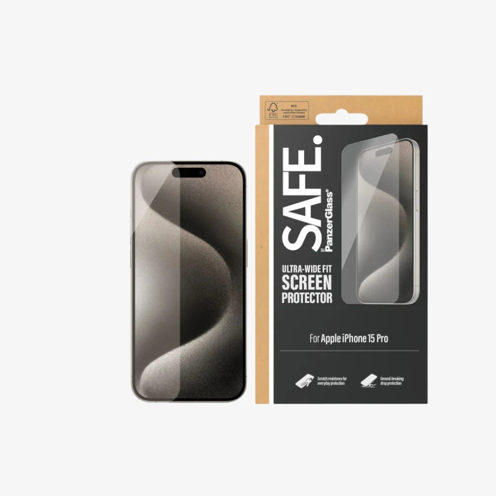 SAFE. by PanzerGlass® Screen Protector iPhone 15 Plus & 15 Pro | Ultra-Wide Fit